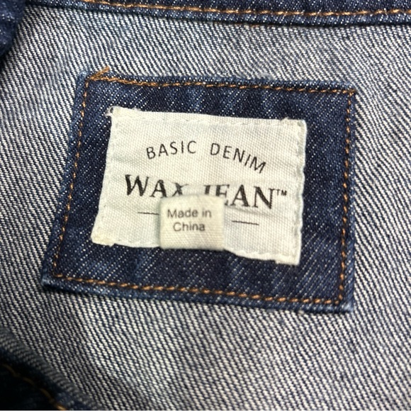 Wax Jean Denim Jacket Women’s Medium Blue 90’s Embroidered Trucker Casual Floral - Picture 7 of 15